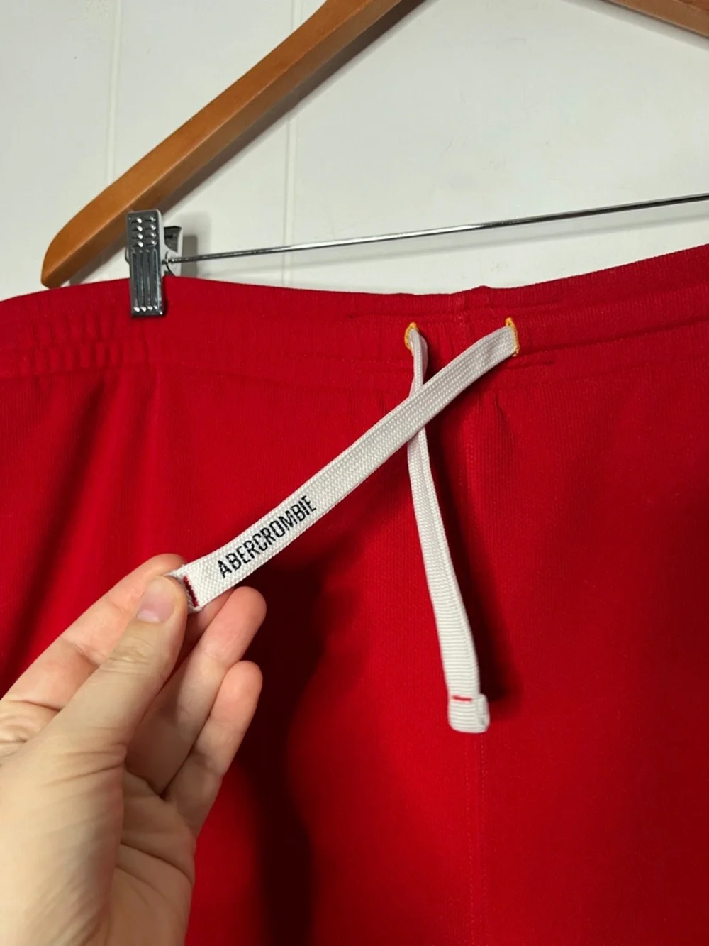 Vintage Y2K Abercrombie Red Drawstring Basketball Shorts Reversible Spellout XL